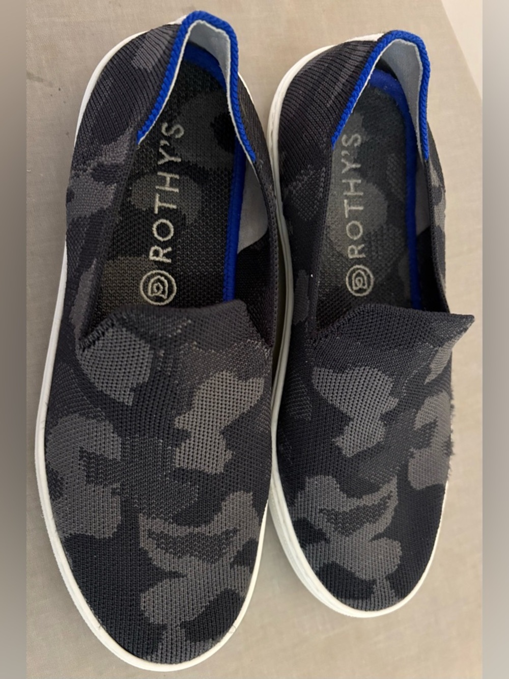 Rothy's Women’s Black Camo Slip-On Shoe Sz. 7